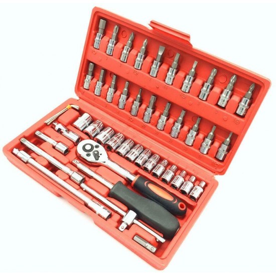 Trusa chei tubulare si surubelnite 46 piese