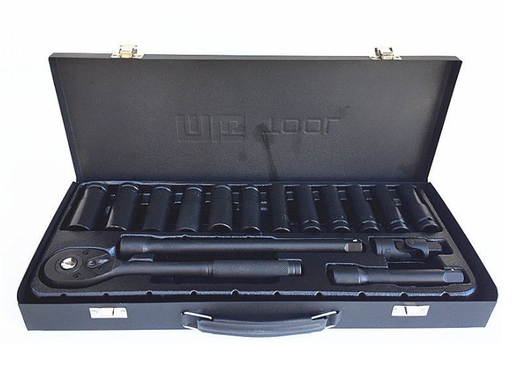 Trusa profesionala tubulare 17 piese black chrome mlg-6207